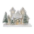 LED Houses 12.5 L x 8 H Wood, w USB Cord or Batterie Powered Sale