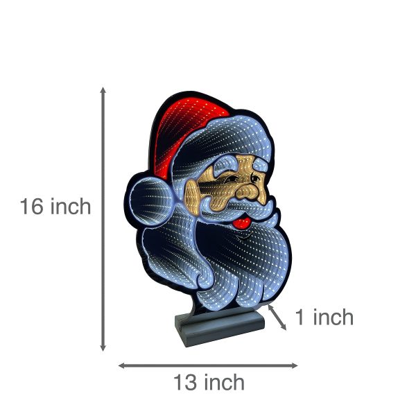 Infinity Christmas Santa Face With Wooden Base (16 ) Supply