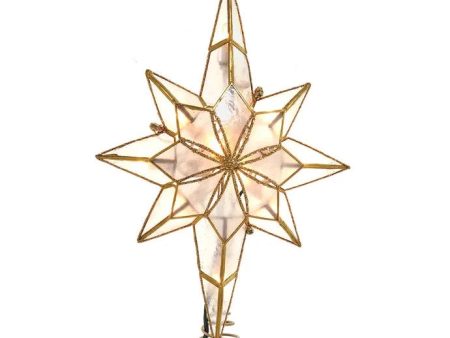 10-Light Gold Glittered Capiz Bethlehem Star Treetop, 11.42  (UL) on Sale