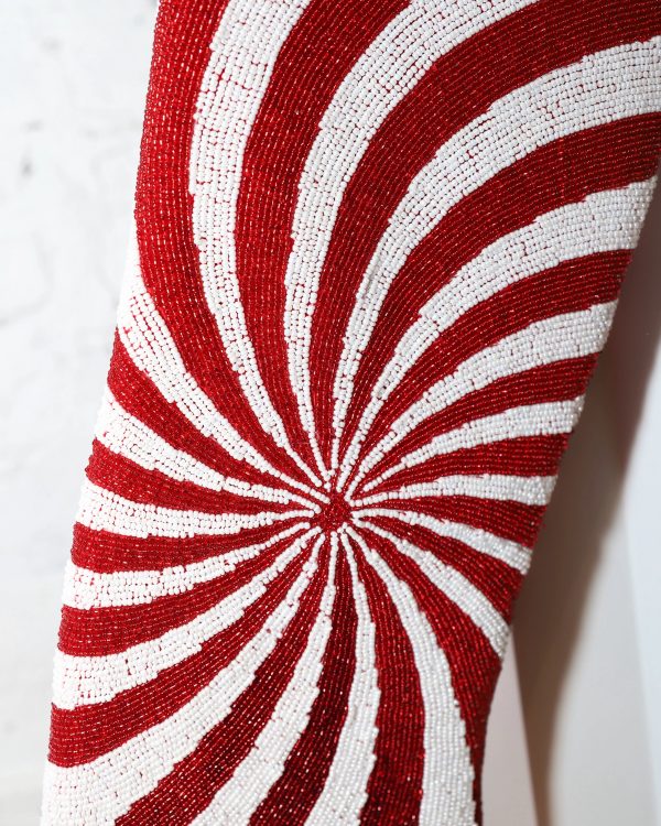 Classic Christmas - Swirl Stocking, Red & White (ITES x Sami Riccioli) Online