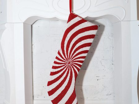 Classic Christmas - Swirl Stocking, Red & White (ITES x Sami Riccioli) Online