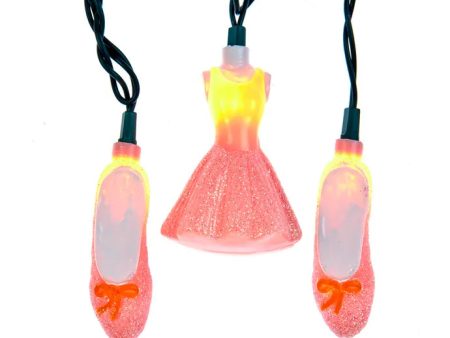 12  UL 10-Light Glittered Tutu and Ballet Shoes Light Set Fashion