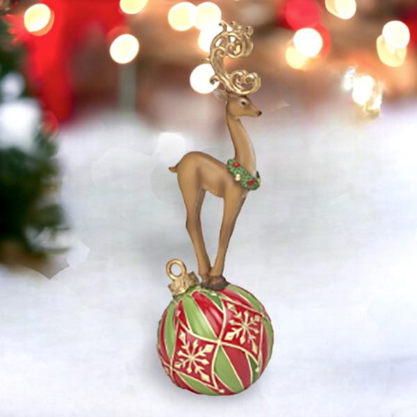 17  Gold Deer on Bauble For Cheap