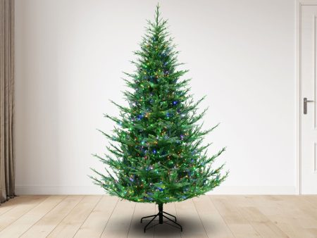 7.5 ft Alaskan Fir Christmas Tree with 1600 3mm Dual Color, Twinkle lights - 9 Function, 65D Cheap