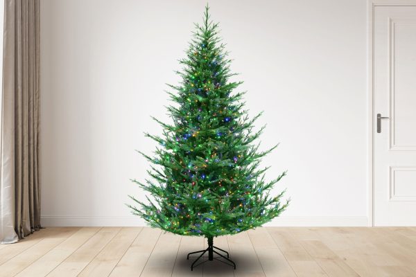 7.5 ft Alaskan Fir Christmas Tree with 1600 3mm Dual Color, Twinkle lights - 9 Function, 65D Cheap