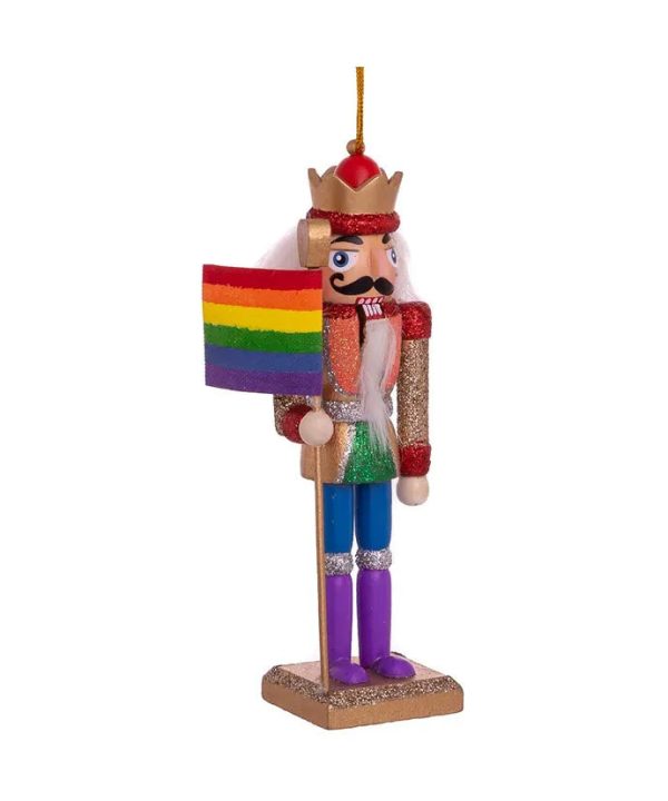 6  Wooden Gay Pride Nutcracker Ornament Online now