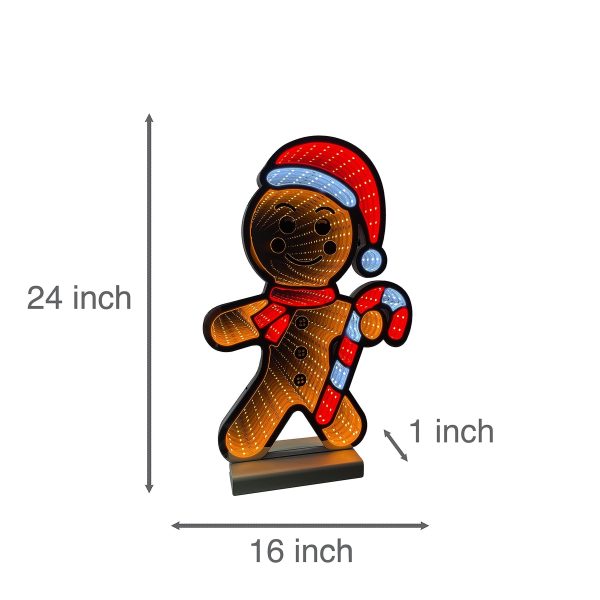 Infinity Christmas Gingerbread Man With Wooden Base (24 ) on Sale