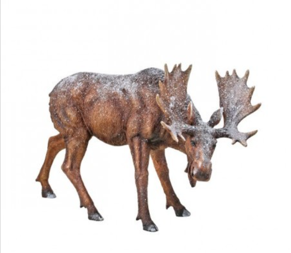 18  Resin Frosted Moose w Head Bent Figurine For Cheap