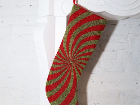 Classic Christmas - Swirl Stocking, Green & Red (ITES x Sami Riccioli) For Cheap