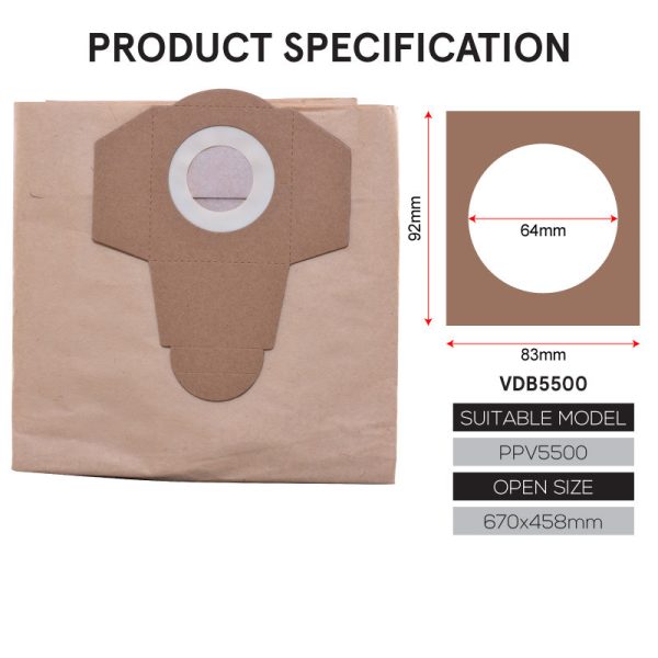 Compatible Vacuum Cleaner Paper Dust Bags (VDB5500) Supply