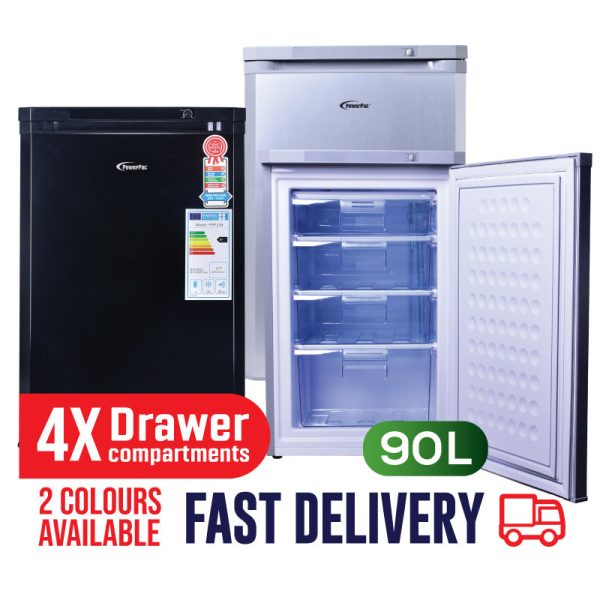 90L Chest, Upright, Freestanding Freezer (PPFZ99) Black Online Sale