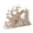 15.25  Resin Tan Whitewashed 3 Prancing Reindeer For Sale