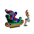 Infinity Christmas Sleigh With Santa And Deer With Wooden Base (30 ) Hot on Sale