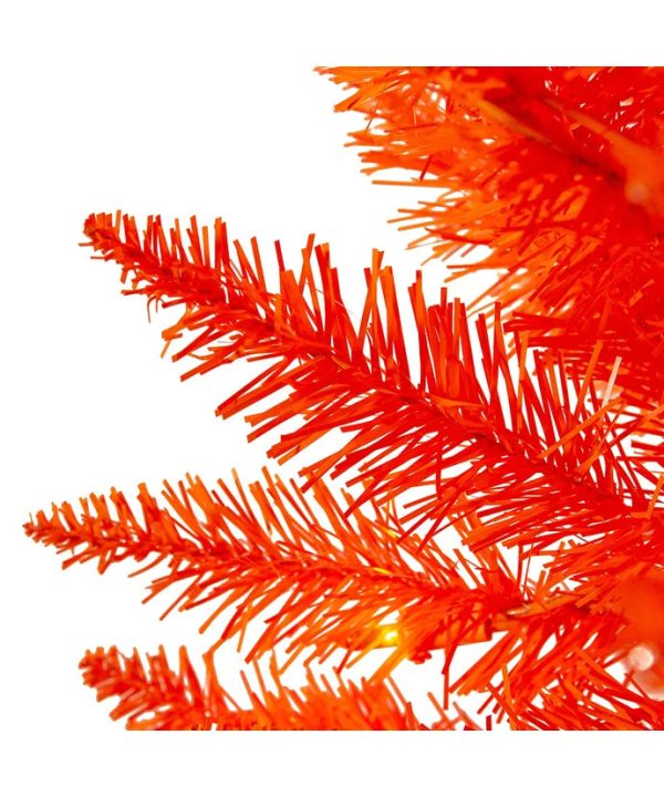 6  Pre-Lit Orange Incandescent Orange Slim Tree Discount