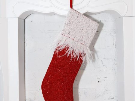 Classic Christmas - Feather Two Toned Santa Stocking (ITES x Sami Riccioli) Online