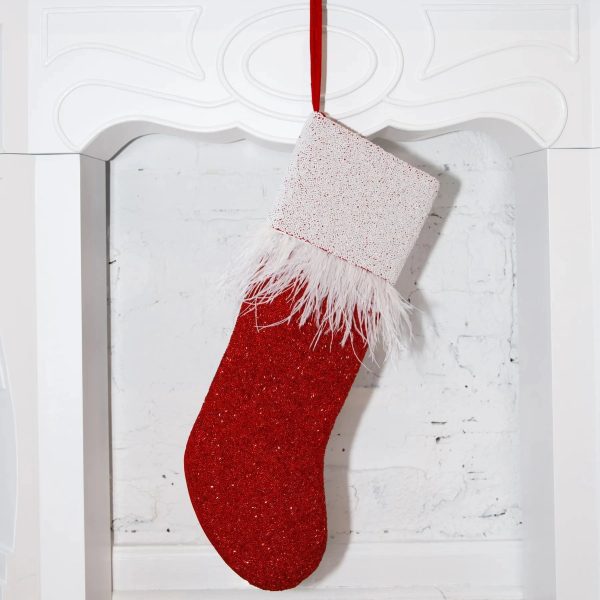 Classic Christmas - Feather Two Toned Santa Stocking (ITES x Sami Riccioli) Online