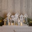 LED Houses 17 L x 9.5 H Wood PVC w USB Cord (or Batterie Powered) Online