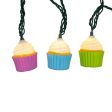 12  UL 10-Light Multicolor Cupcake Light Set With Green Wire Hot on Sale