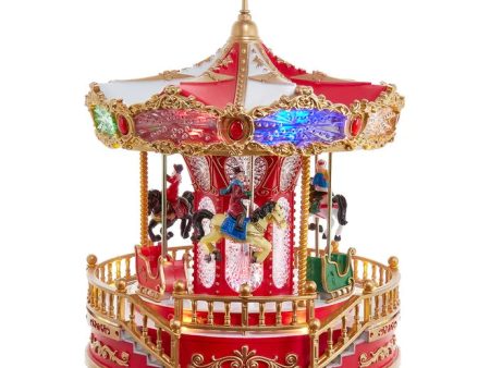 11.1  Battery Operated Multicolor LED Lighted Musical Santa Carousel With Motion Table Piece Discount