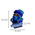 Infinity Blue Christmas Snowman With Wooden Base (23 ) on Sale