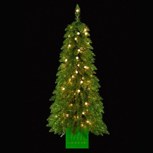 Jolly Pine Tree in Pot w LED Lights, 4 H X 22 D Online Hot Sale