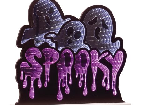 Triple Ghost Spooky Infinity Light 15.5 L x 15 H Acrylic w UL Plug Online