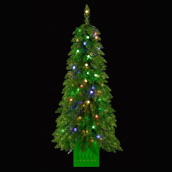 Jolly Pine Tree in Pot w LED Lights, 4 H X 22 D Online Hot Sale