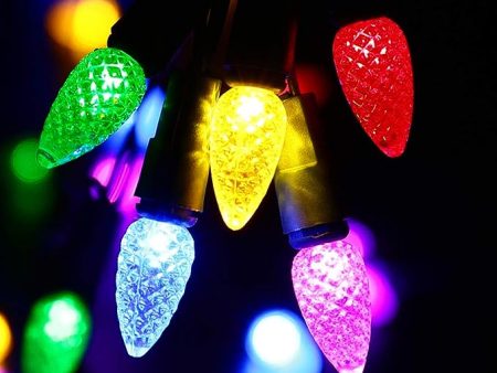 Battery Operated 10  Multi-Color C6 Christmas Lights - 30 C6 Bulbs Online Sale