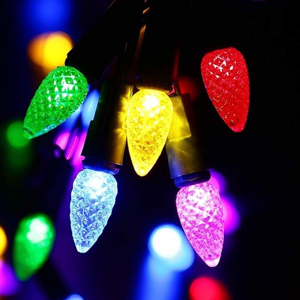 Battery Operated 10  Multi-Color C6 Christmas Lights - 30 C6 Bulbs Online Sale