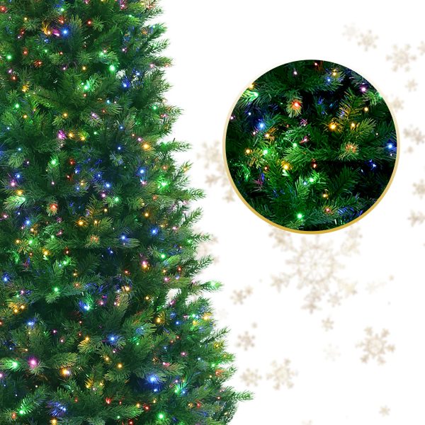 9 ft Slim Montauk Fir Christmas Tree with 1100 3mm Dual Color, Twinkle lights - 9 Function, 69D Online Sale