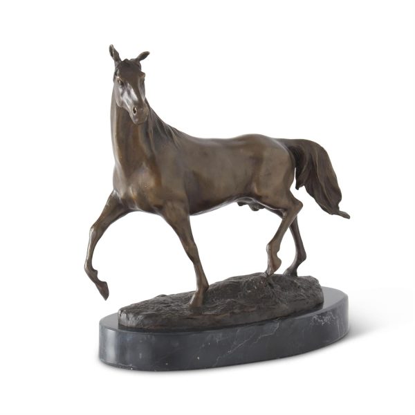 10.5  Bronze Horse Sculpture on Marble Base Discount