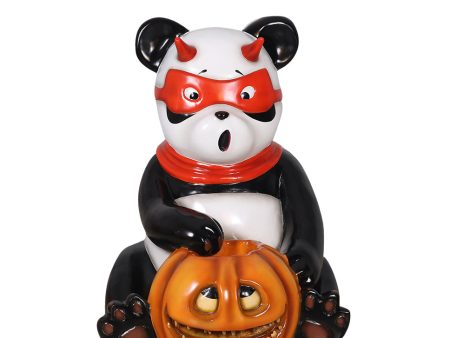 Evil Panda Holding Spooky Pumpkin Online