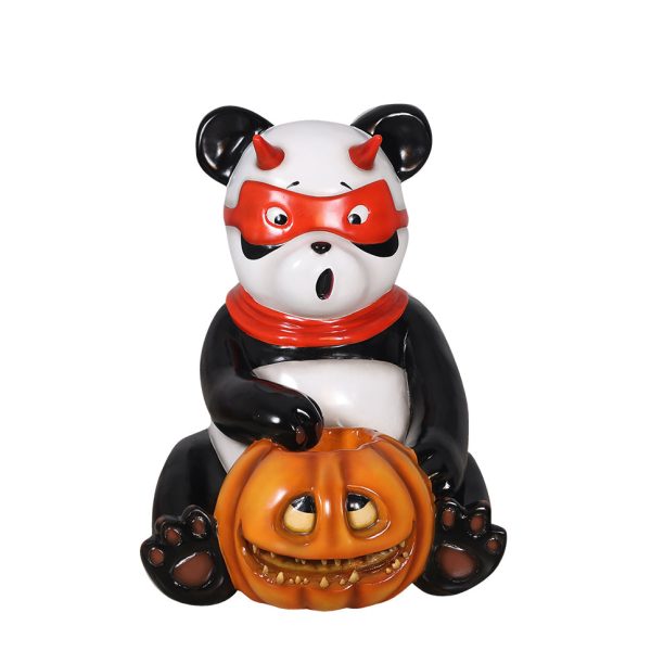 Evil Panda Holding Spooky Pumpkin Online