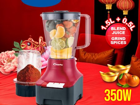 2 IN 1 Blender For Grinding 0.5L & Blending 1.5L (PPBL900) Online now